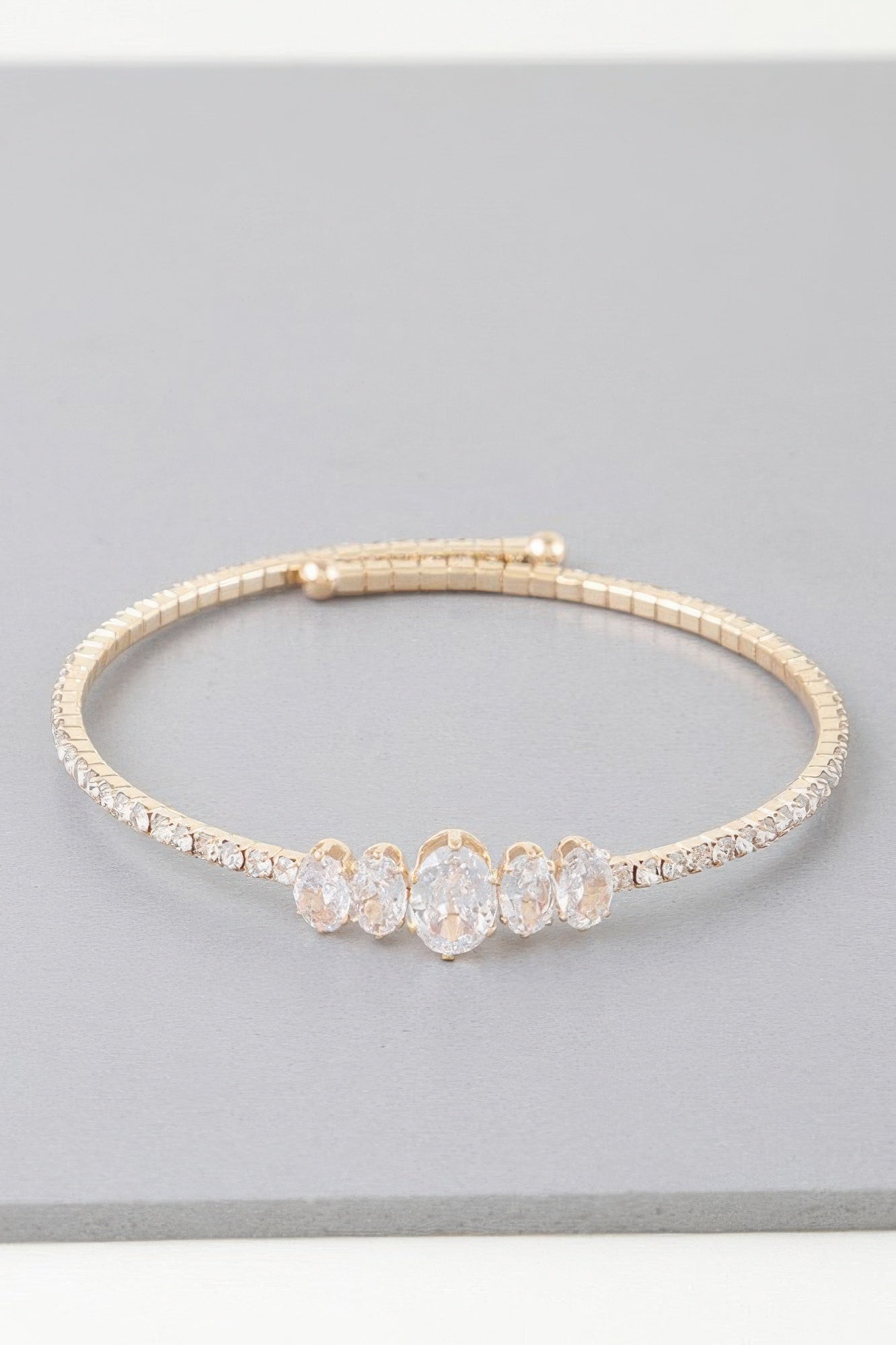 Crowned Energy CO. Gold Clear CCWHOLESALECLOTHING BRACELET Bejeweled Tiara Wrap Bracelet