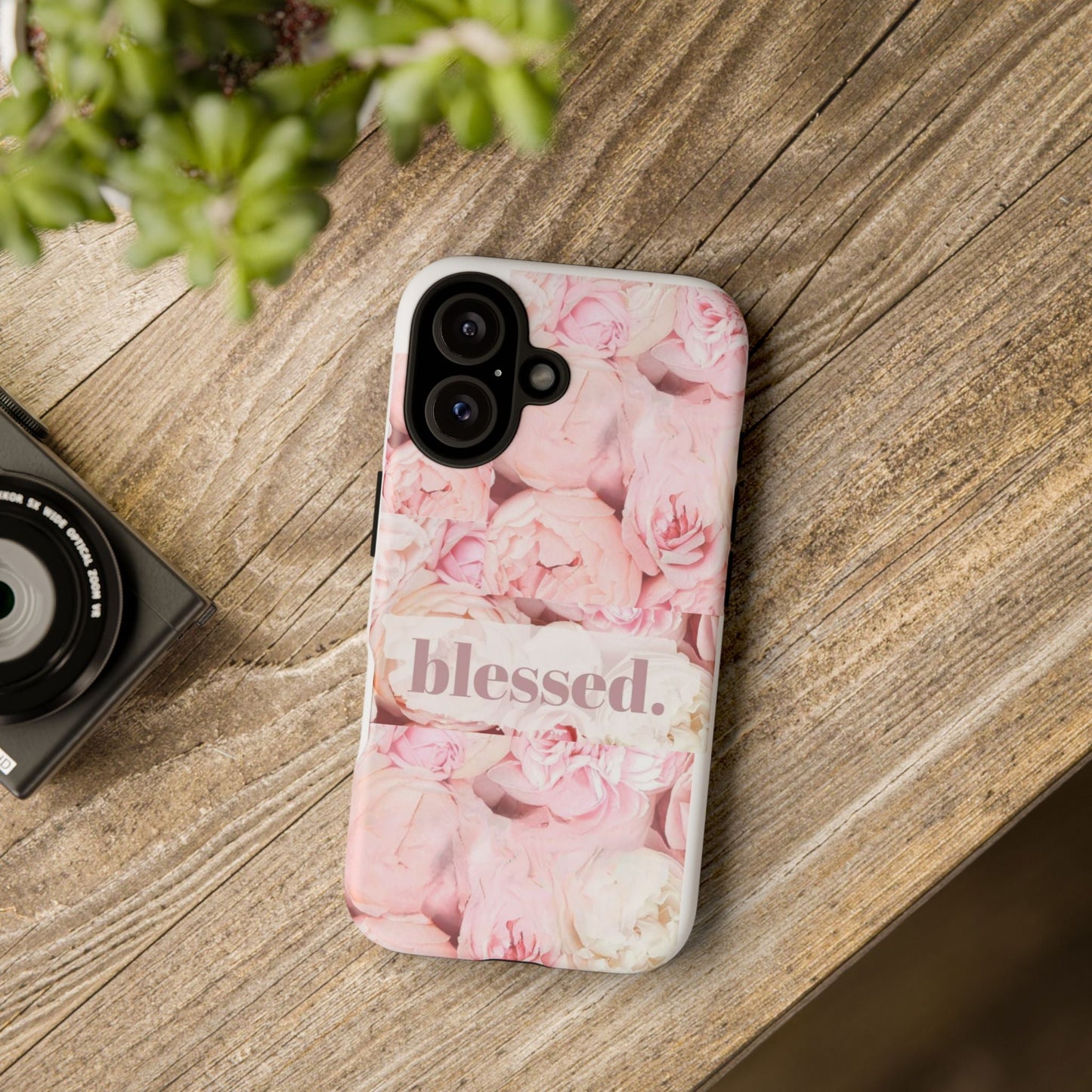 Crowned Energy CO. iPhone 16 / Glossy Printify Phone Case Blessed Floral iPhone Phone Case – Cute Inspirational Cover