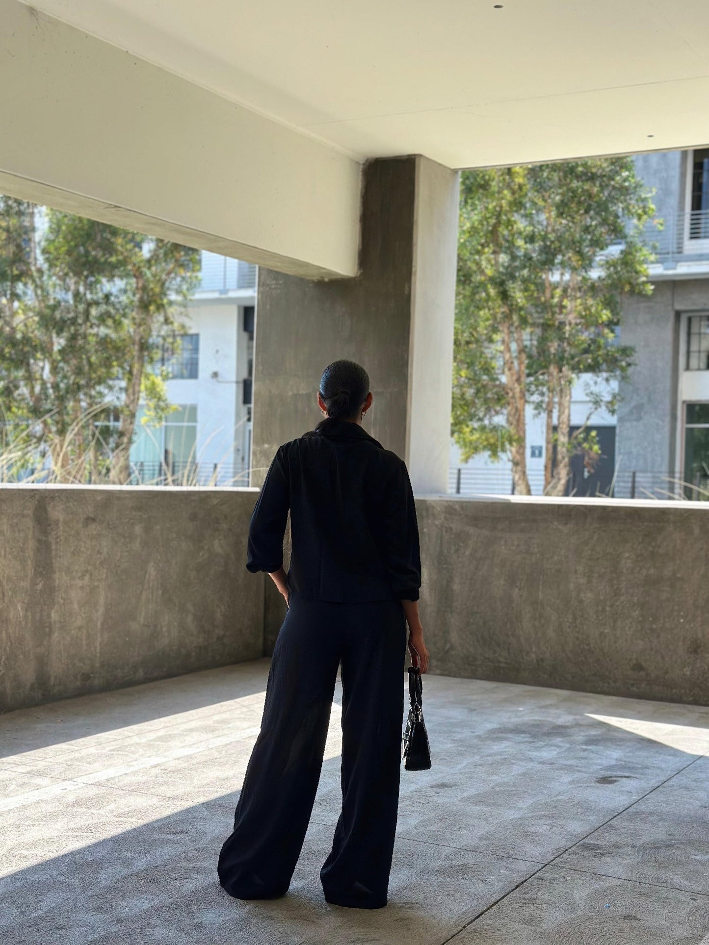 Casual Wide Leg Pants & Long Sleeve Front Tie Set - Crowned Energy CO.