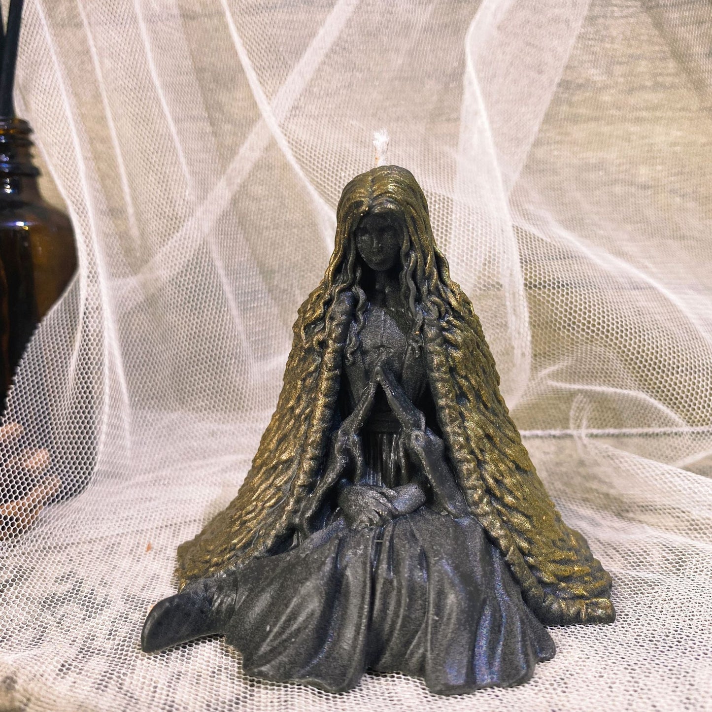 Crowned Energy CO. Golden Cloak Goddess Vibes Accessories European Ghost Wizard Candle Holder