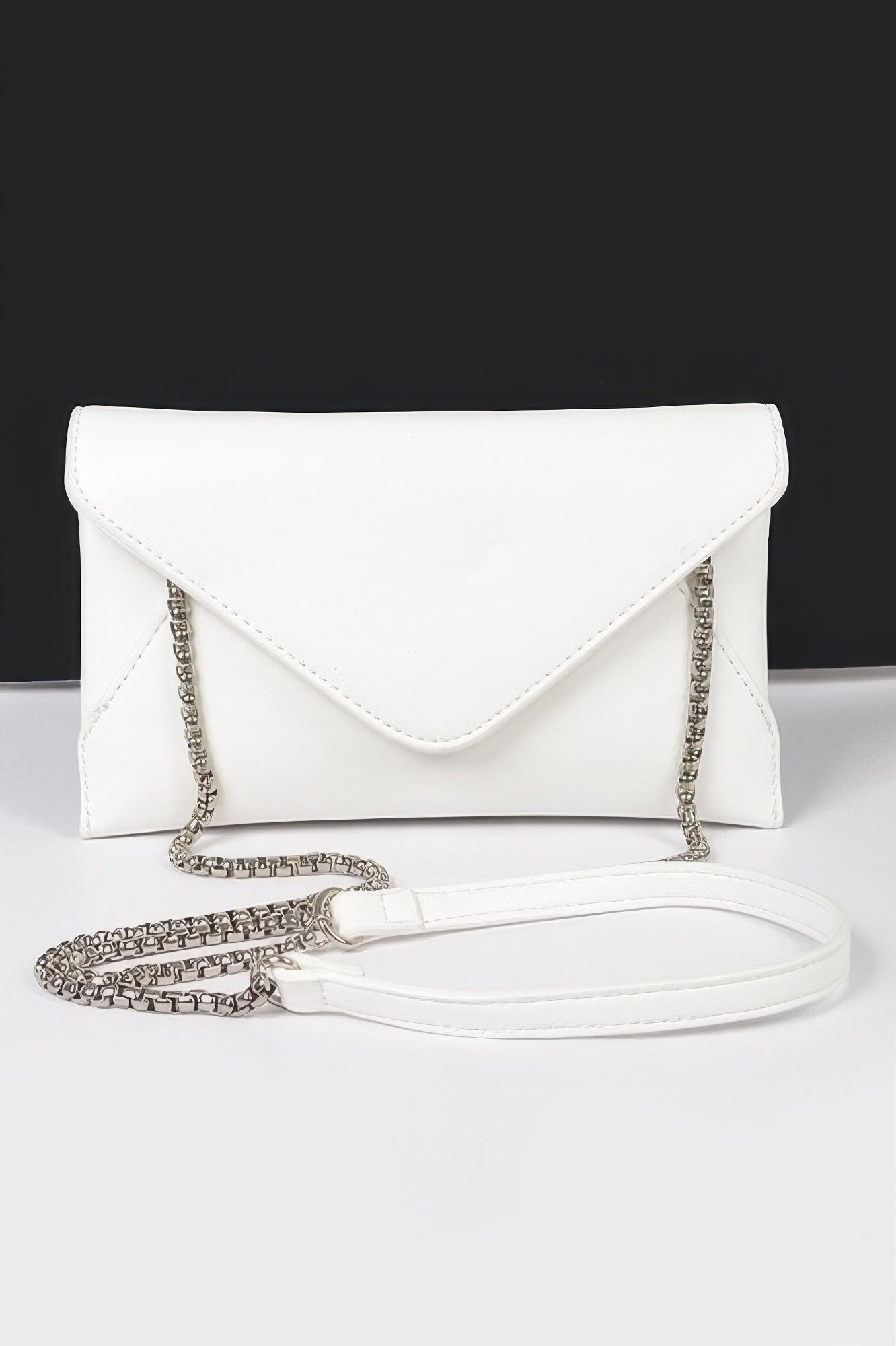 Crowned Energy CO. White HD ACCESSORIES Clutch Faux Leather Small Envelope Clutch