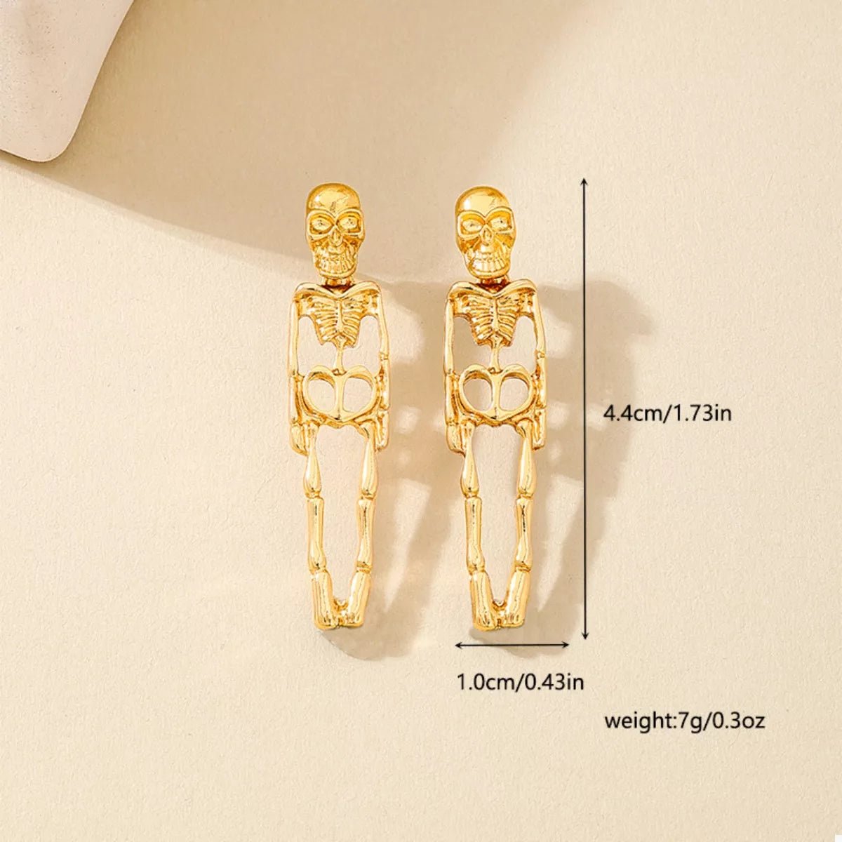 Crowned Energy CO. Gold / onesize Trendsi EARINGS Halloween 18K Gold-Plated Skeleton Earrings