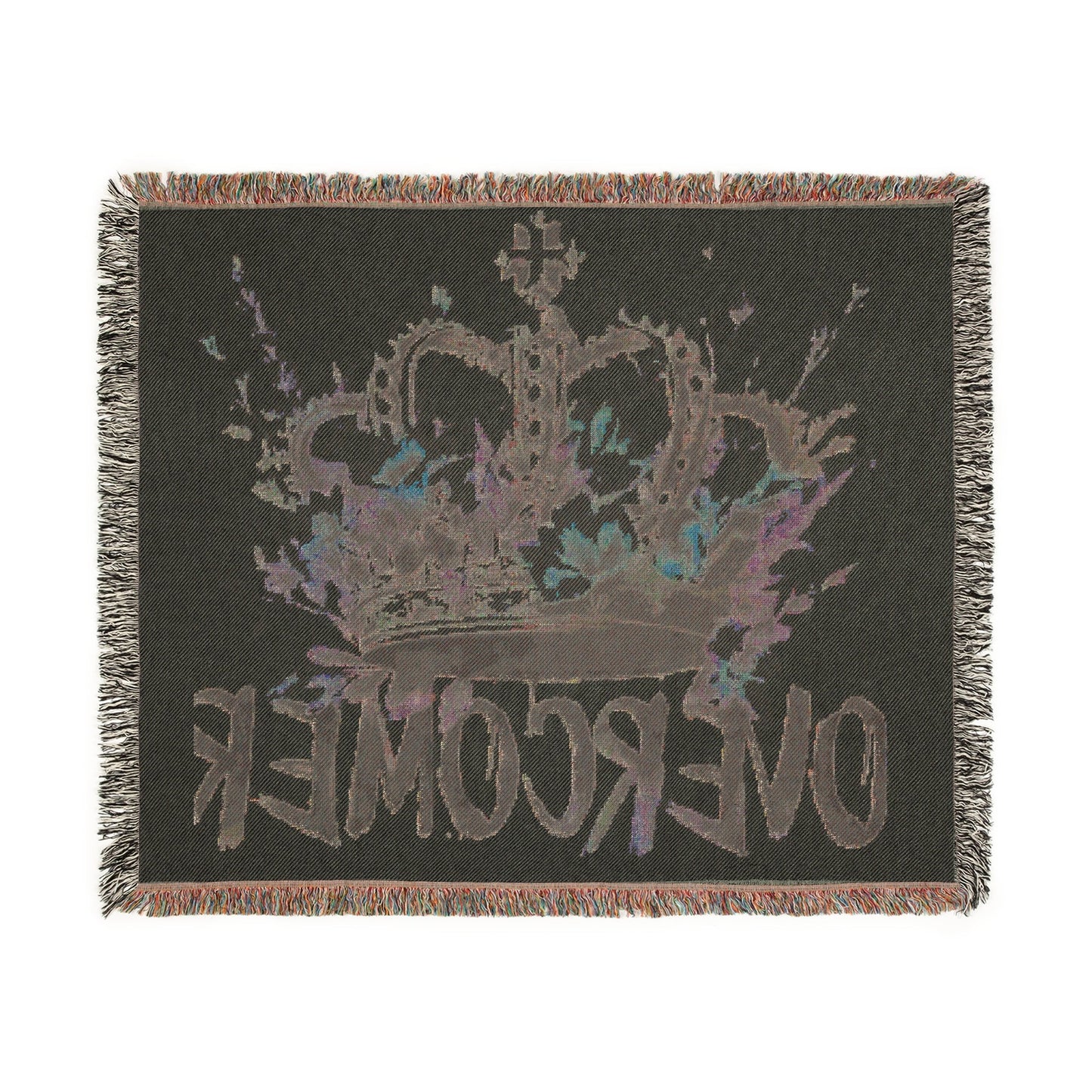 Crowned Energy CO. Artwork / 52'' × 37'' Printify Home Decor Inspirational Woven Blanket - Perfect Gift for Resilience and Comfort, Cozy Throw, Overcomer