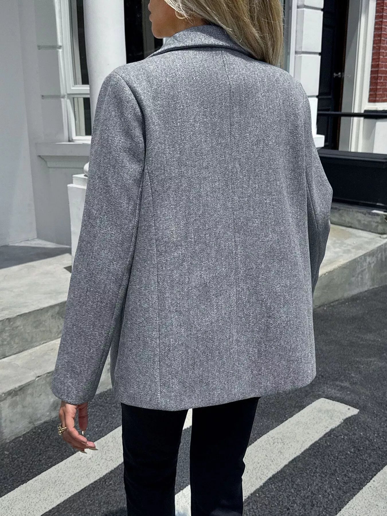 Crowned Energy CO. Khaki / S Trendsi Jackets Lapel Collar Button Up Blazer