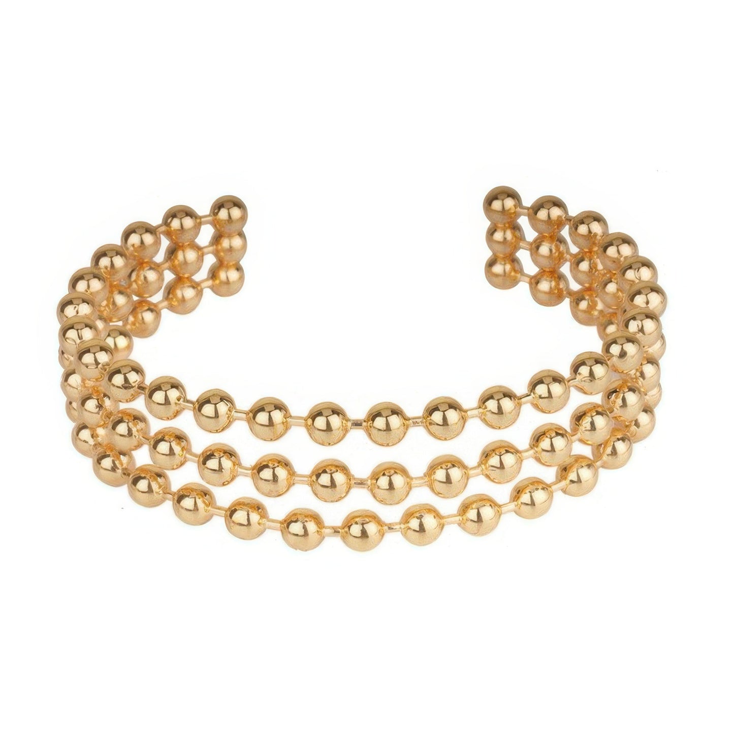 Crowned Energy CO. Gold.Gd SOMETHING SPECIAL LA BRACELET Multi-row Ball Chain Cuff Bracelet