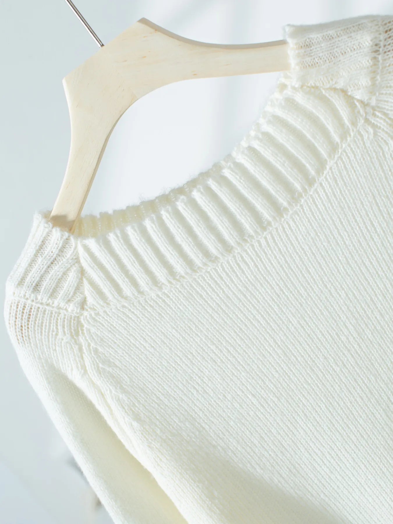 Crowned Energy CO. White / S Trendsi Sweaters & Cardigans/Cardigans Ribbed Knit Boat Neck Sweater