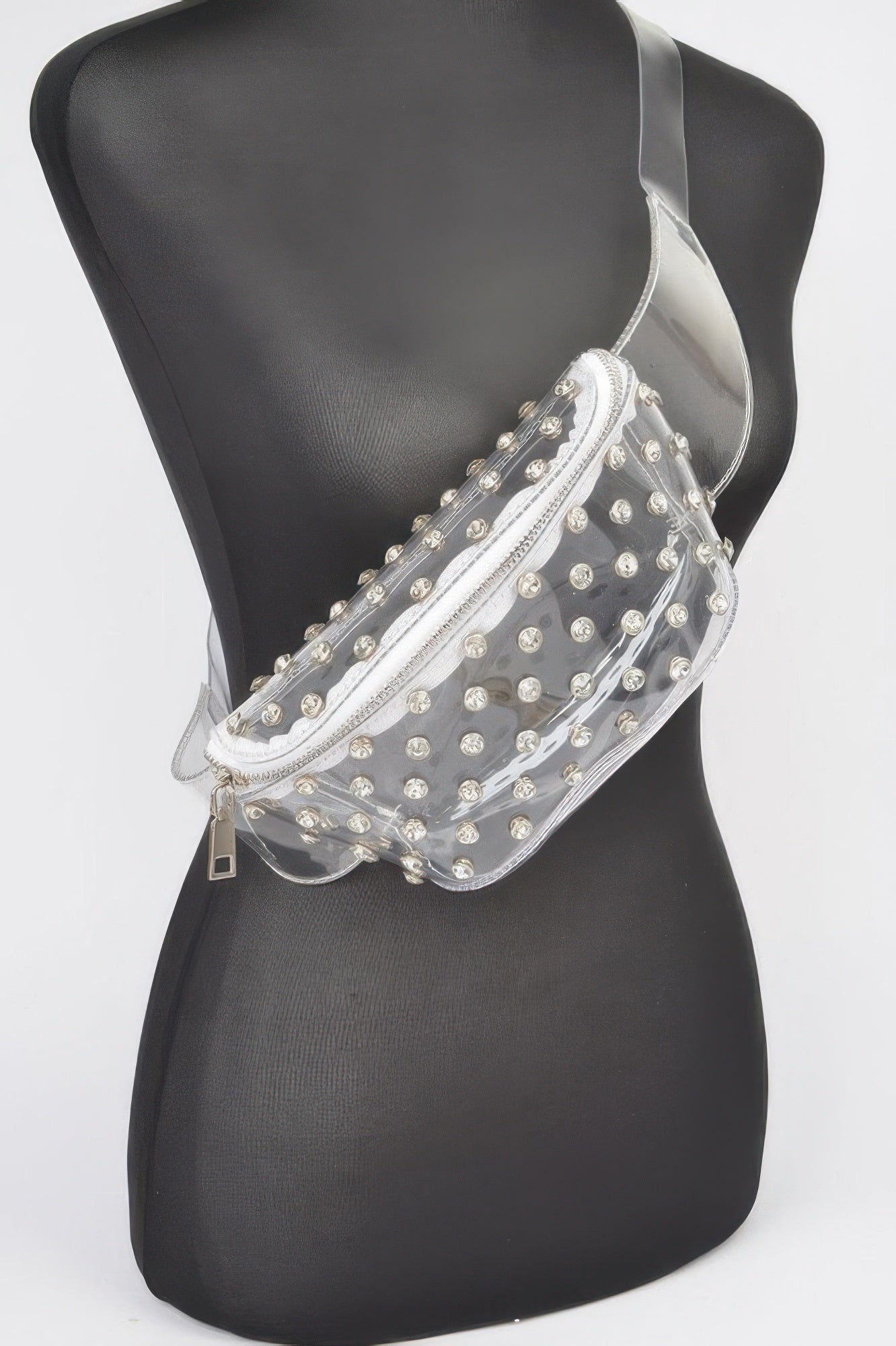 Crowned Energy CO. Clear Silver CCWHOLESALECLOTHING Fanny Pack Women's Rhinestone Mesh Fanny Pack