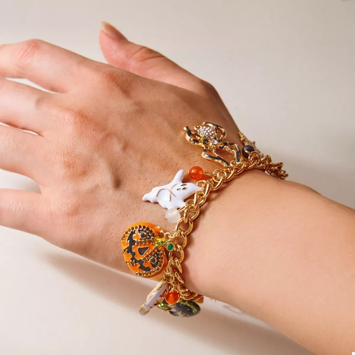Crowned Energy CO. Orange / One Size Trendsi Accessories 18K Gold-Plated Halloween Theme Bracelet