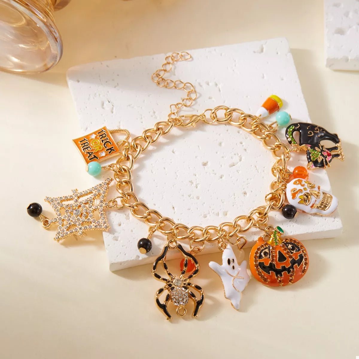 Crowned Energy CO. Orange / One Size Trendsi Accessories 18K Gold-Plated Halloween Theme Bracelet