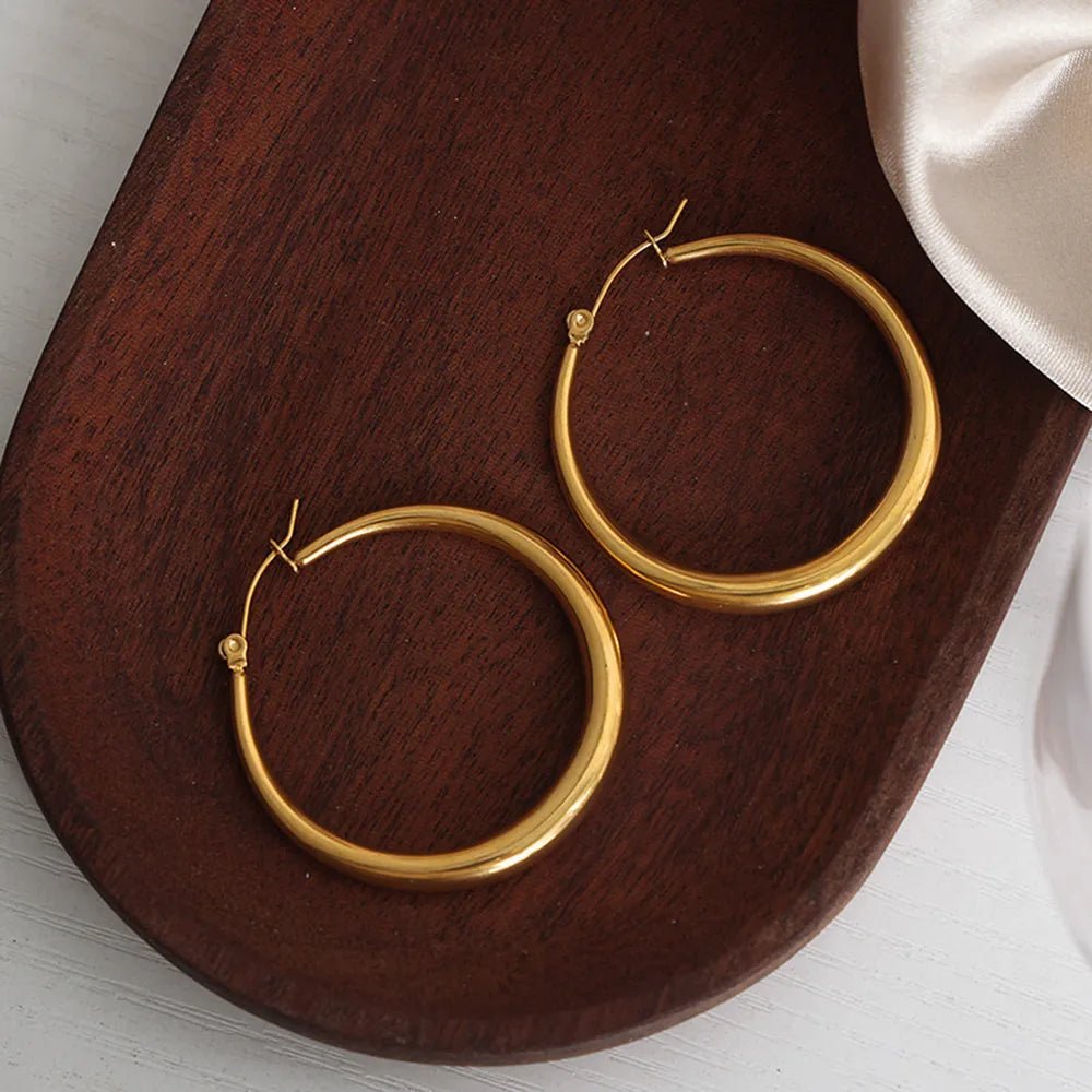 18K Gold - Plated Hoop Earrings - Crowned Energy CO.