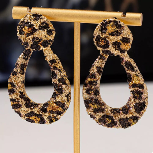 Crowned Energy CO. Style A / One Size Trendsi Earrings 18K Gold-Plated Leopard Dangle Earrings