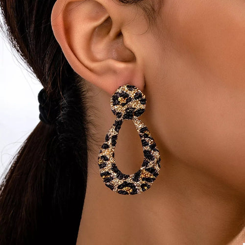 Crowned Energy CO. Style A / One Size Trendsi Earrings 18K Gold-Plated Leopard Dangle Earrings