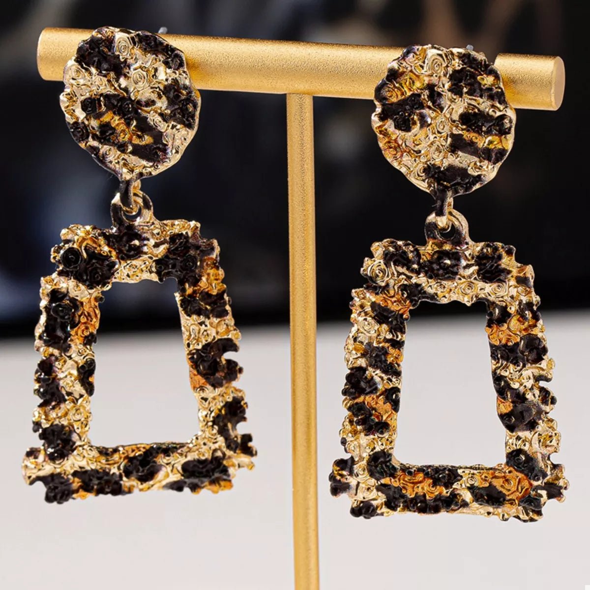 Crowned Energy CO. Style A / One Size Trendsi Earrings 18K Gold-Plated Leopard Dangle Earrings