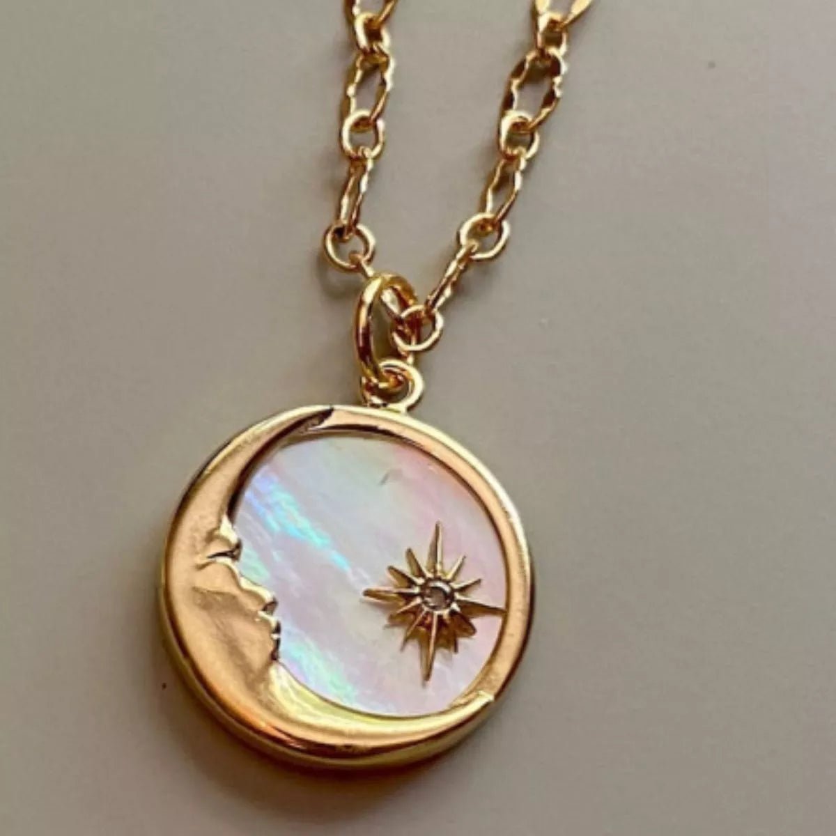 Crowned Energy CO. Sun / One Size Trendsi Jewelry 18K Gold-Plated Titanium Steel Pendant Necklace