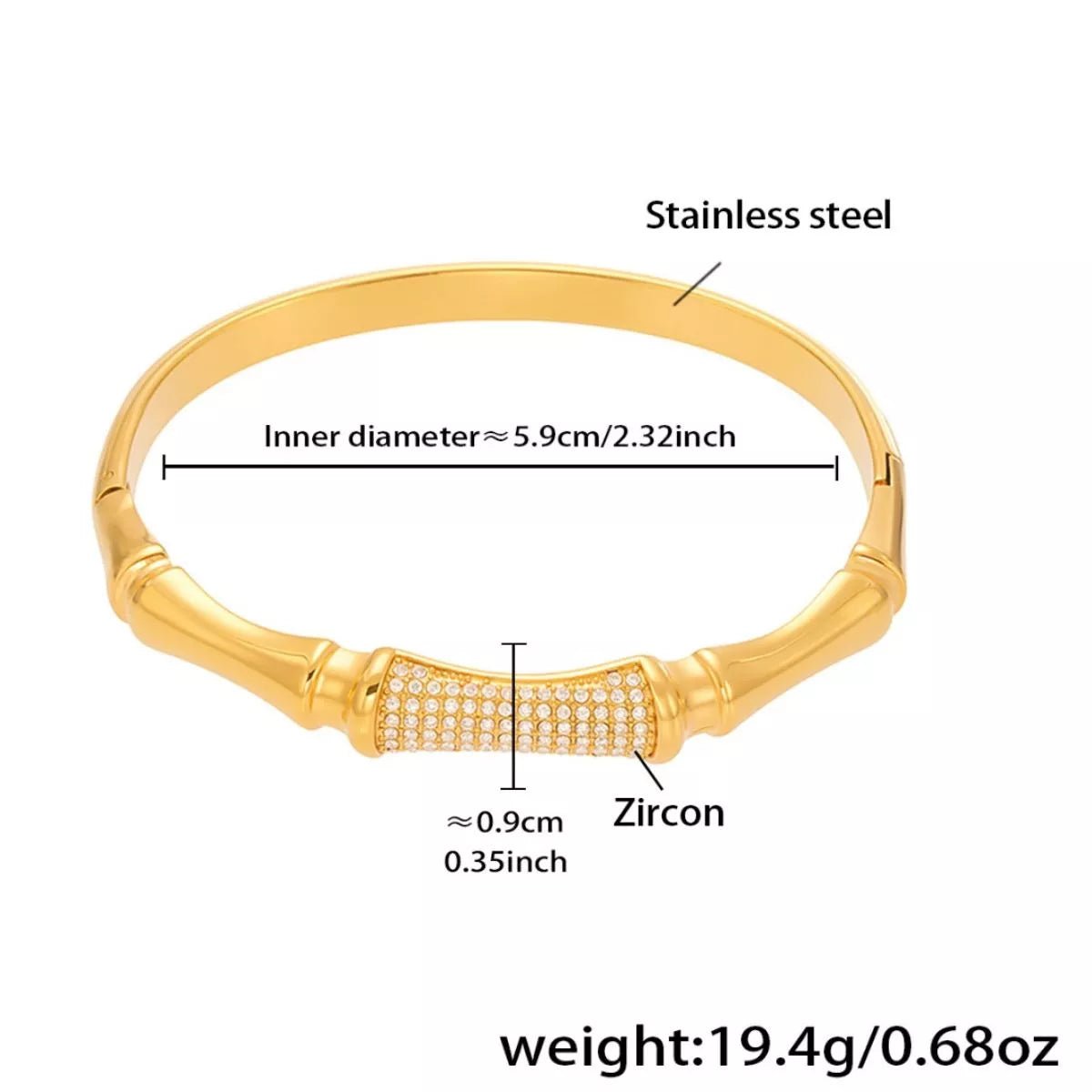 Crowned Energy CO. Style A / One Size Trendsi Jewelry 18K Gold-Plated Zircon Bracelet