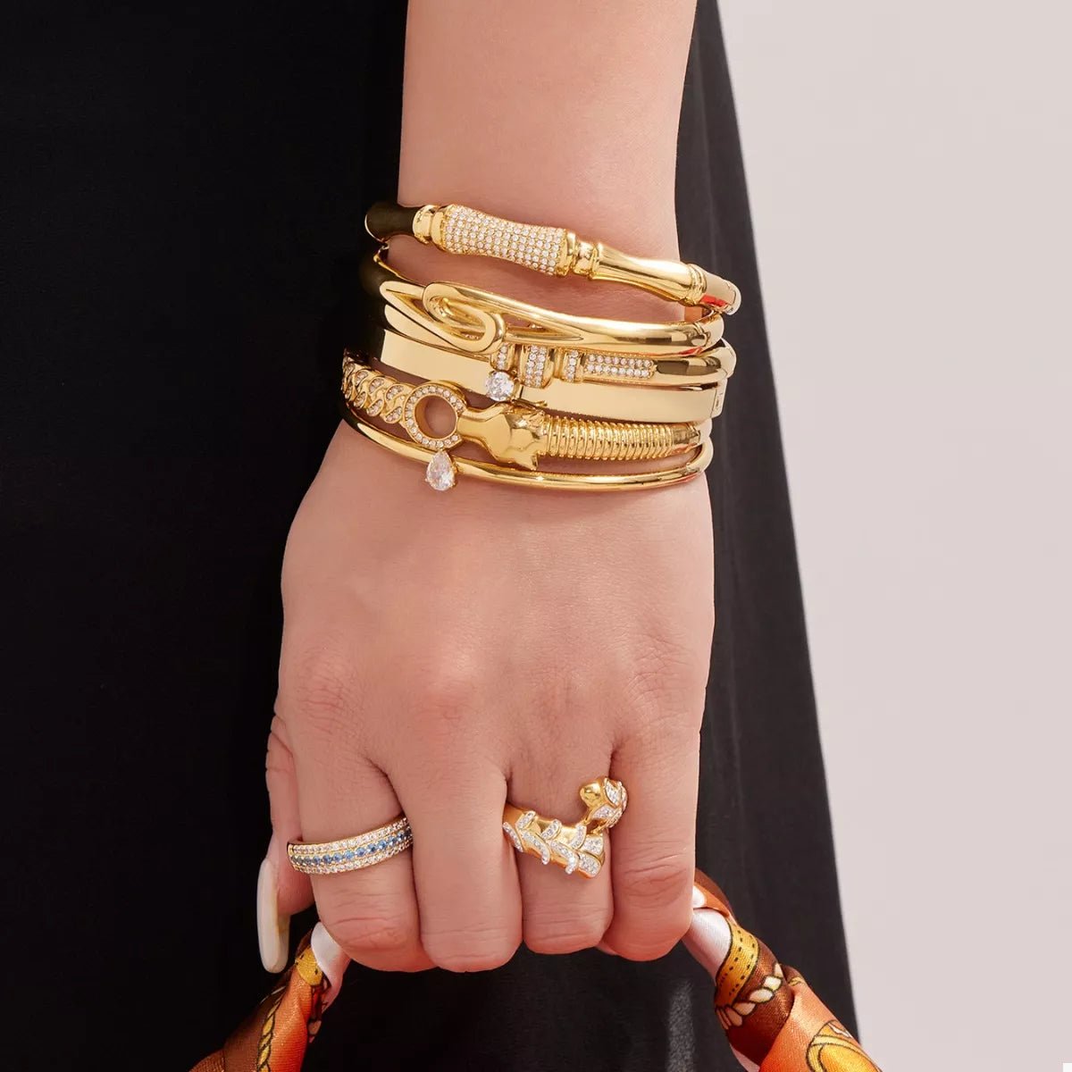 Crowned Energy CO. Style A / One Size Trendsi Jewelry 18K Gold-Plated Zircon Bracelet