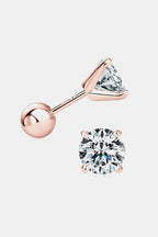 2 Carat Moissanite 925 Sterling Silver Stud Earrings - Crowned Energy CO.