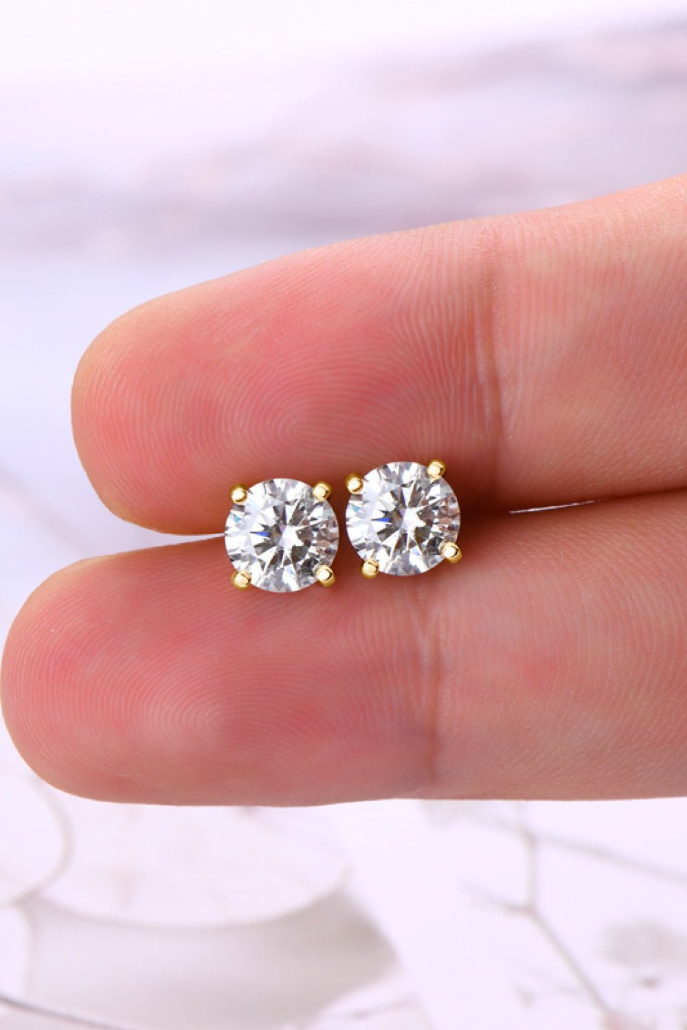 2 Carat Moissanite 925 Sterling Silver Stud Earrings - Crowned Energy CO.
