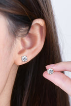 2 Carat Moissanite 925 Sterling Silver Stud Earrings - Crowned Energy CO.