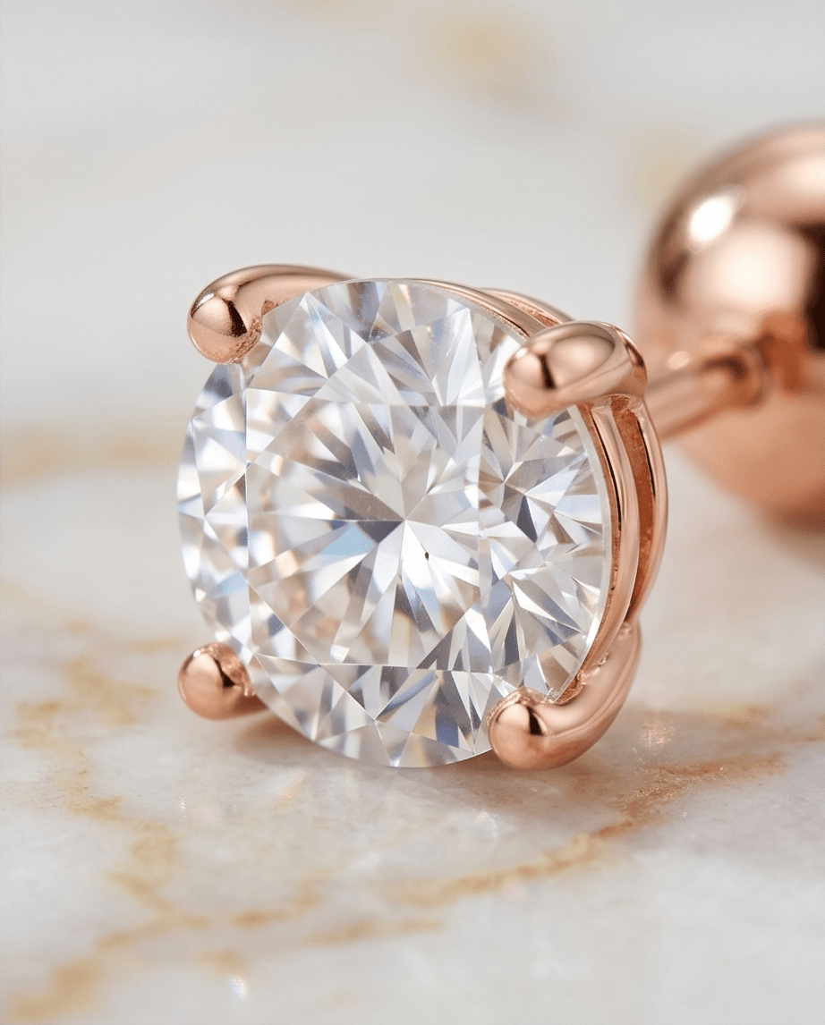 2 Carat Moissanite Stud Earrings 925 Sterling Silver - Crowned Energy CO.