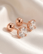 2 Carat Moissanite Stud Earrings 925 Sterling Silver - Crowned Energy CO.