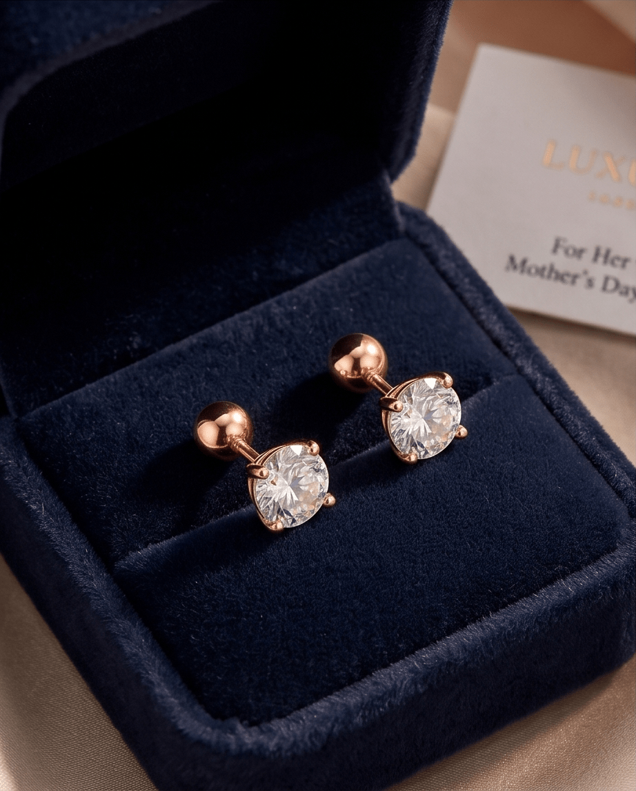 2 Carat Moissanite Stud Earrings 925 Sterling Silver - Crowned Energy CO.