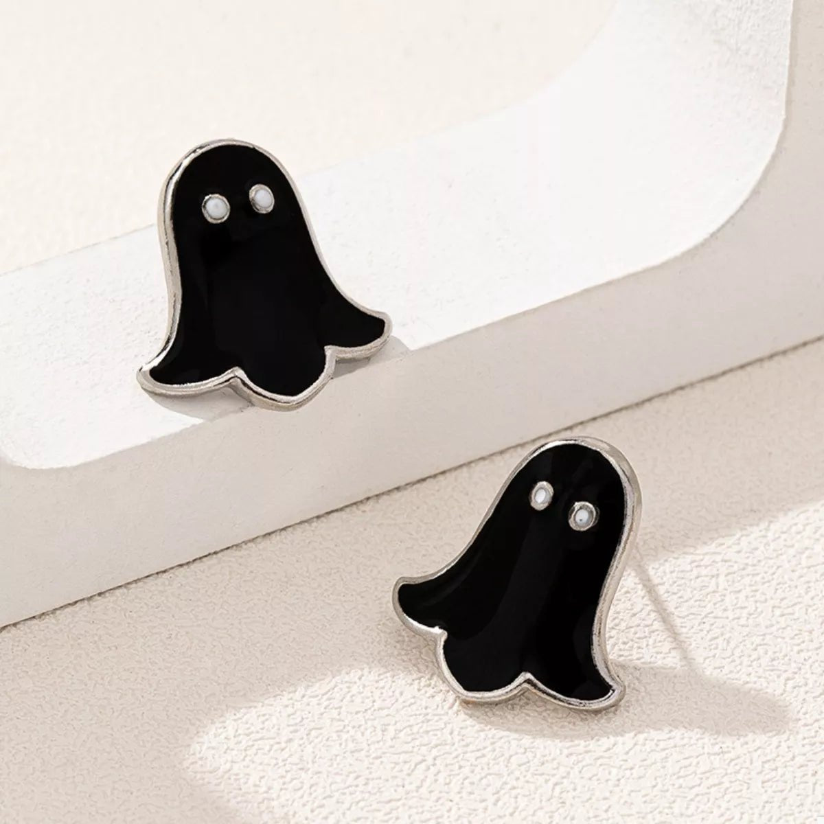 Crowned Energy CO. Black And White Suit / onesize Trendsi Accessories 2 Pair Halloween Ghost Stud Earrings