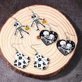 Crowned Energy CO. Black And White / onesize Trendsi Accessories 3 Pair Halloween Themed Acrylic Dangle Earrings