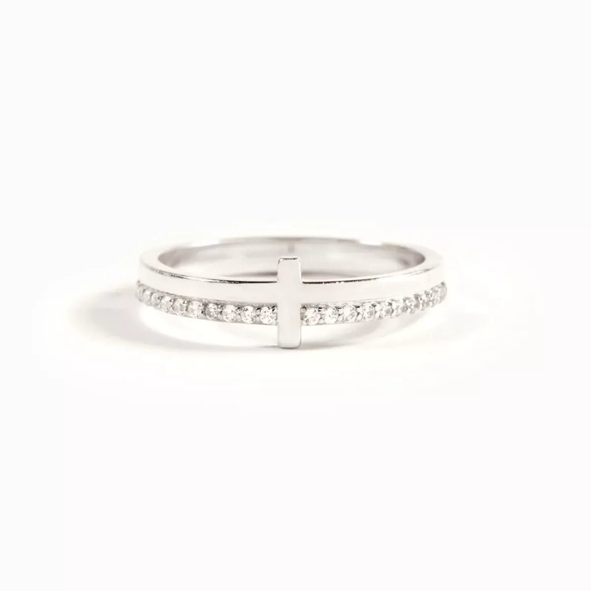 925 Sterling Silver Cross Ring - Crowned Energy CO.