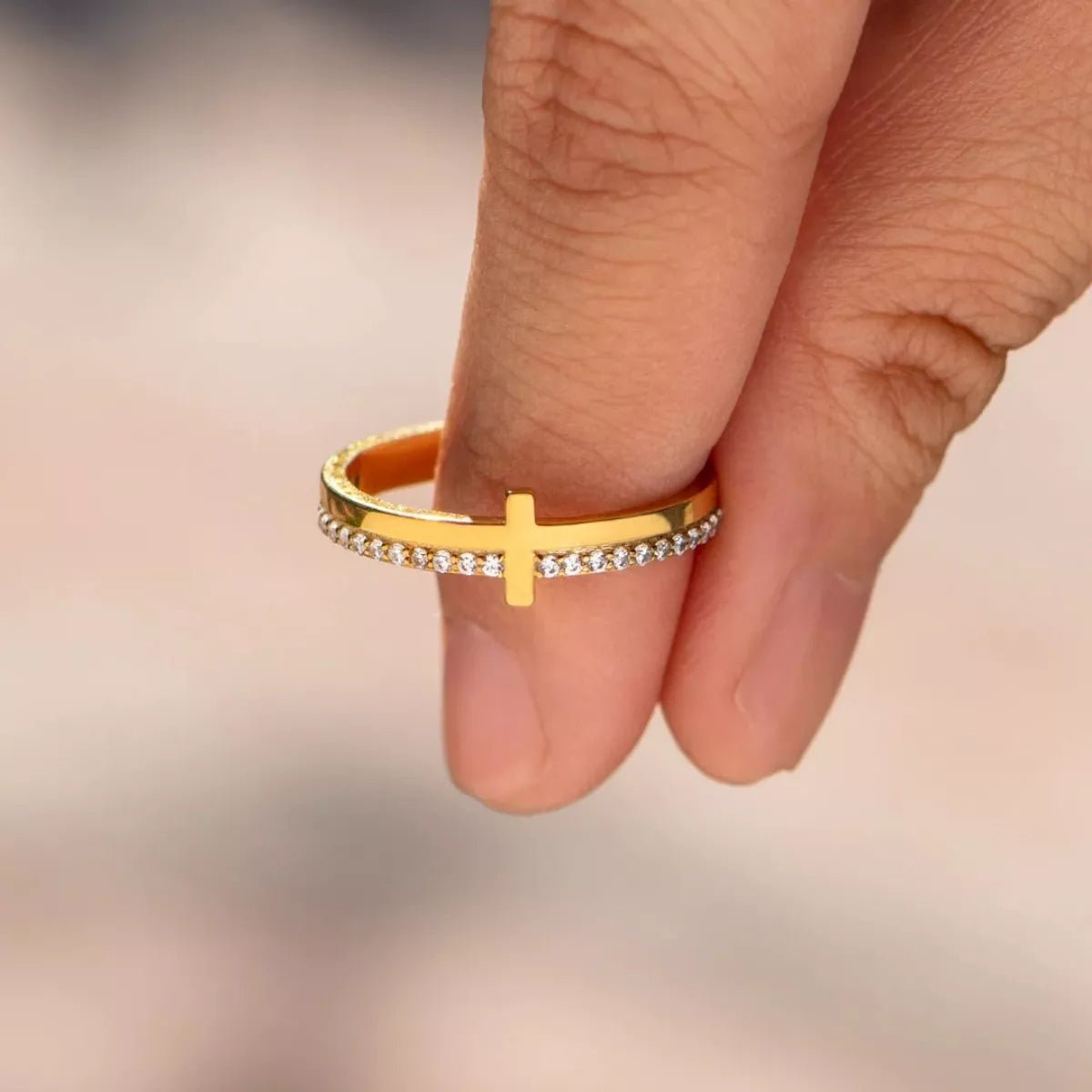925 Sterling Silver Cross Ring - Crowned Energy CO.