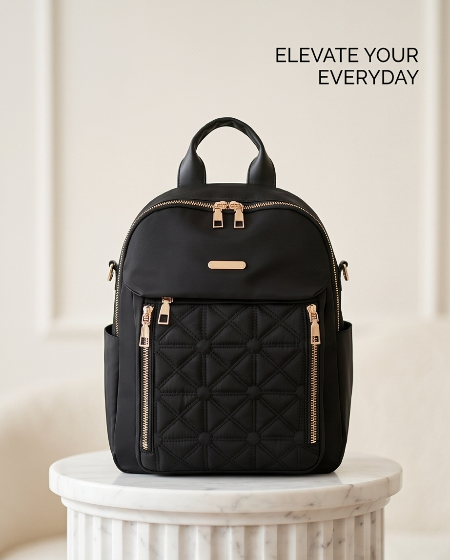 Quilted Oxford Backpack in Durable Oxford Cloth
