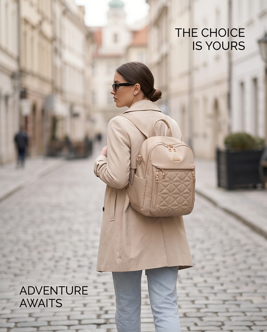 Quilted Oxford Backpack in Durable Oxford Cloth