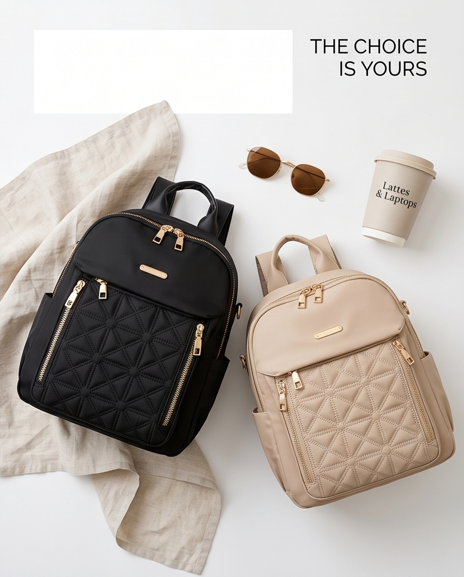 Quilted Oxford Backpack in Durable Oxford Cloth