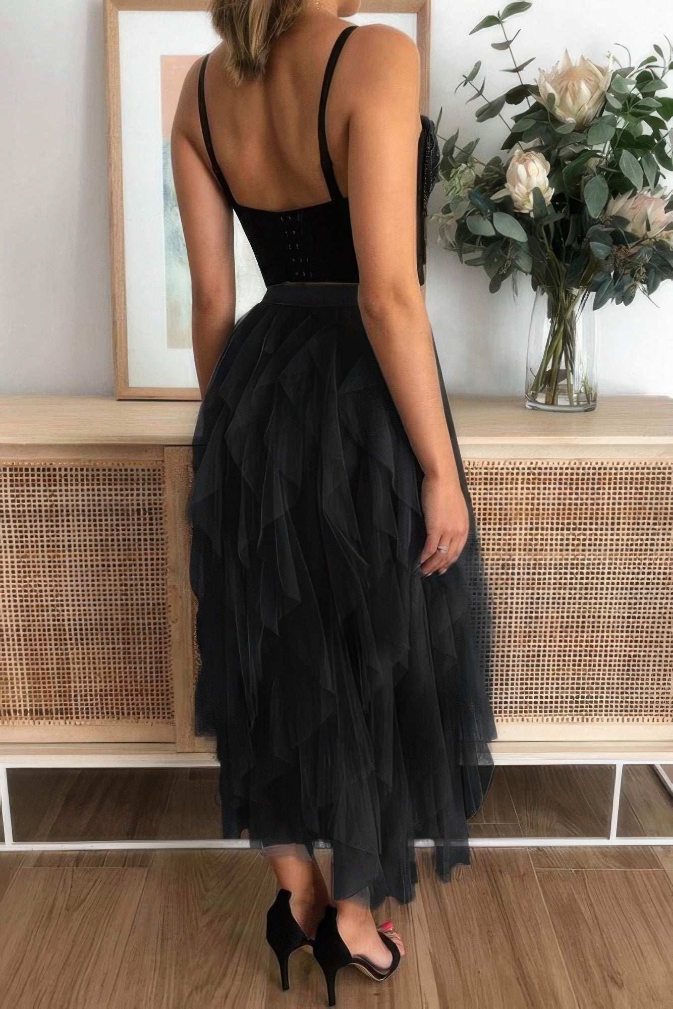 Crowned Energy CO. Black / XL CCWHOLESALECLOTHING Skirt A Line Long Tulle Tiered Skirts