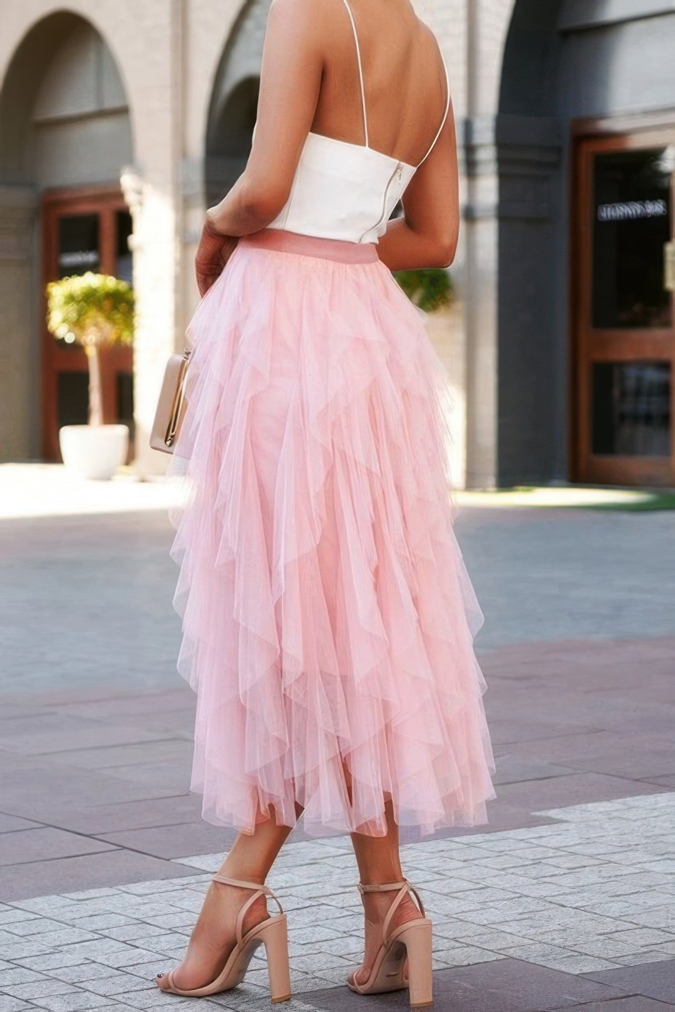 Crowned Energy CO. Pink / XL CCWHOLESALECLOTHING Skirt A Line Long Tulle Tiered Skirts