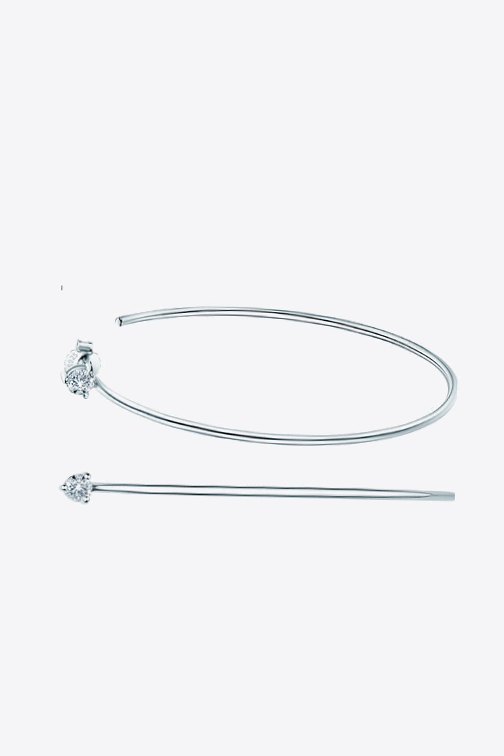 Adored 925 Sterling Silver Moissanite Hoop Earrings - Crowned Energy CO.