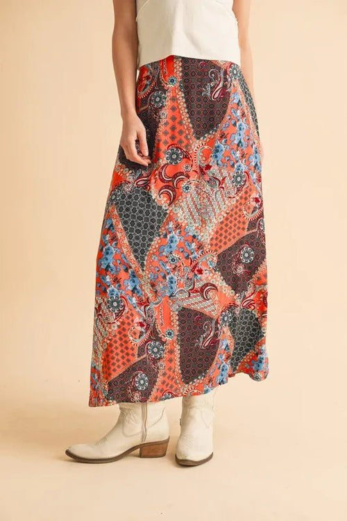 Aemi + Co Printed Maxi Skirt - Crowned Energy CO.