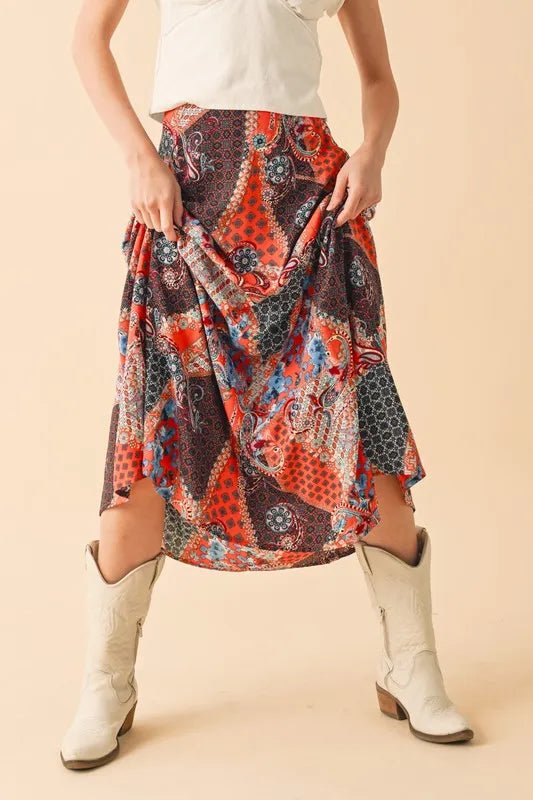 Aemi + Co Printed Maxi Skirt - Crowned Energy CO.