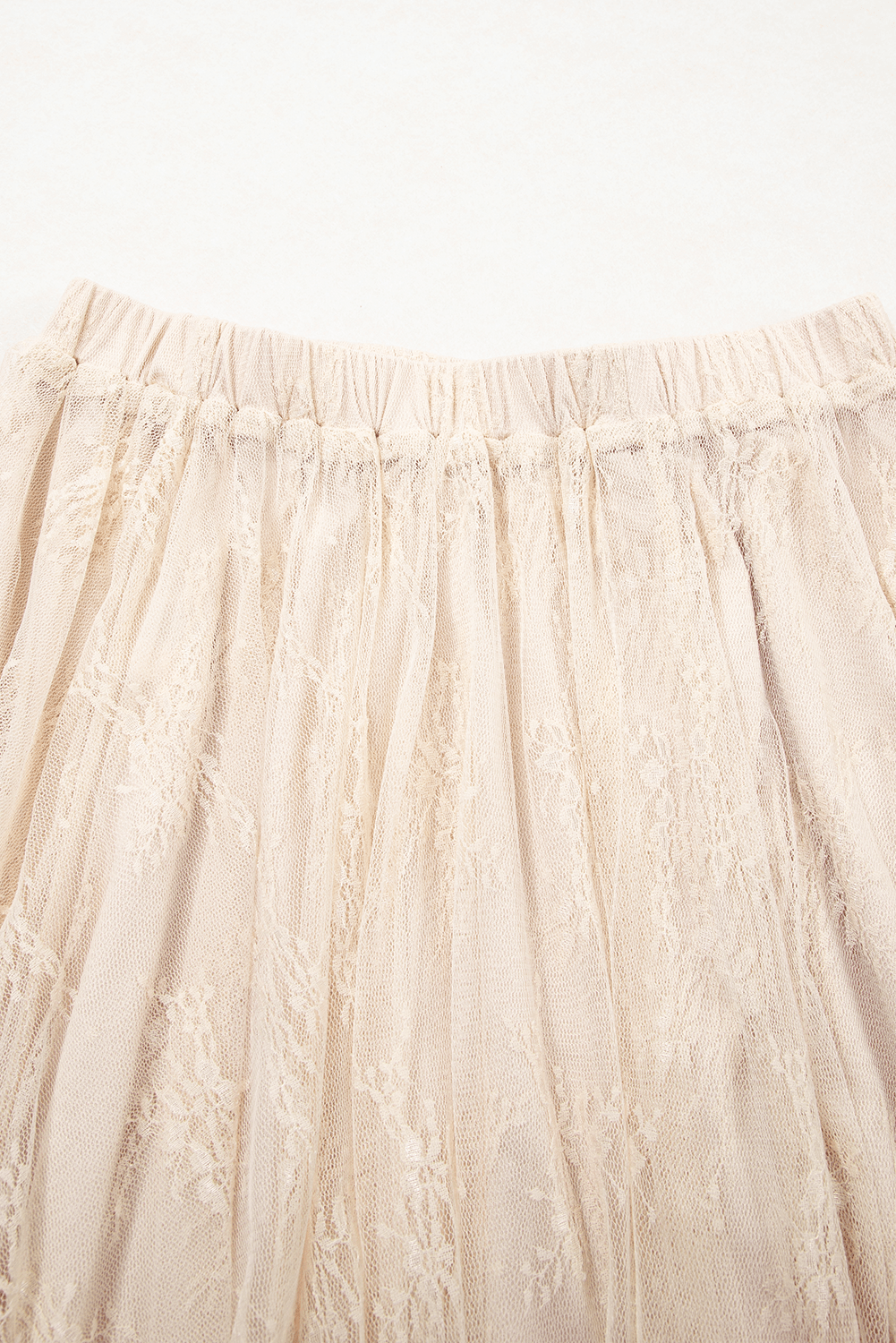 Apricot Lace Cascading Tiered High Waist Maxi Skirt - Crowned Energy CO.