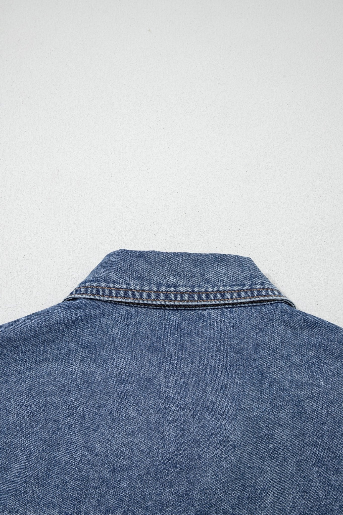 Ashleigh Blue Button Flap Pocket Cuffed Short Sleeve Denim Shirt - Crowned Energy CO.