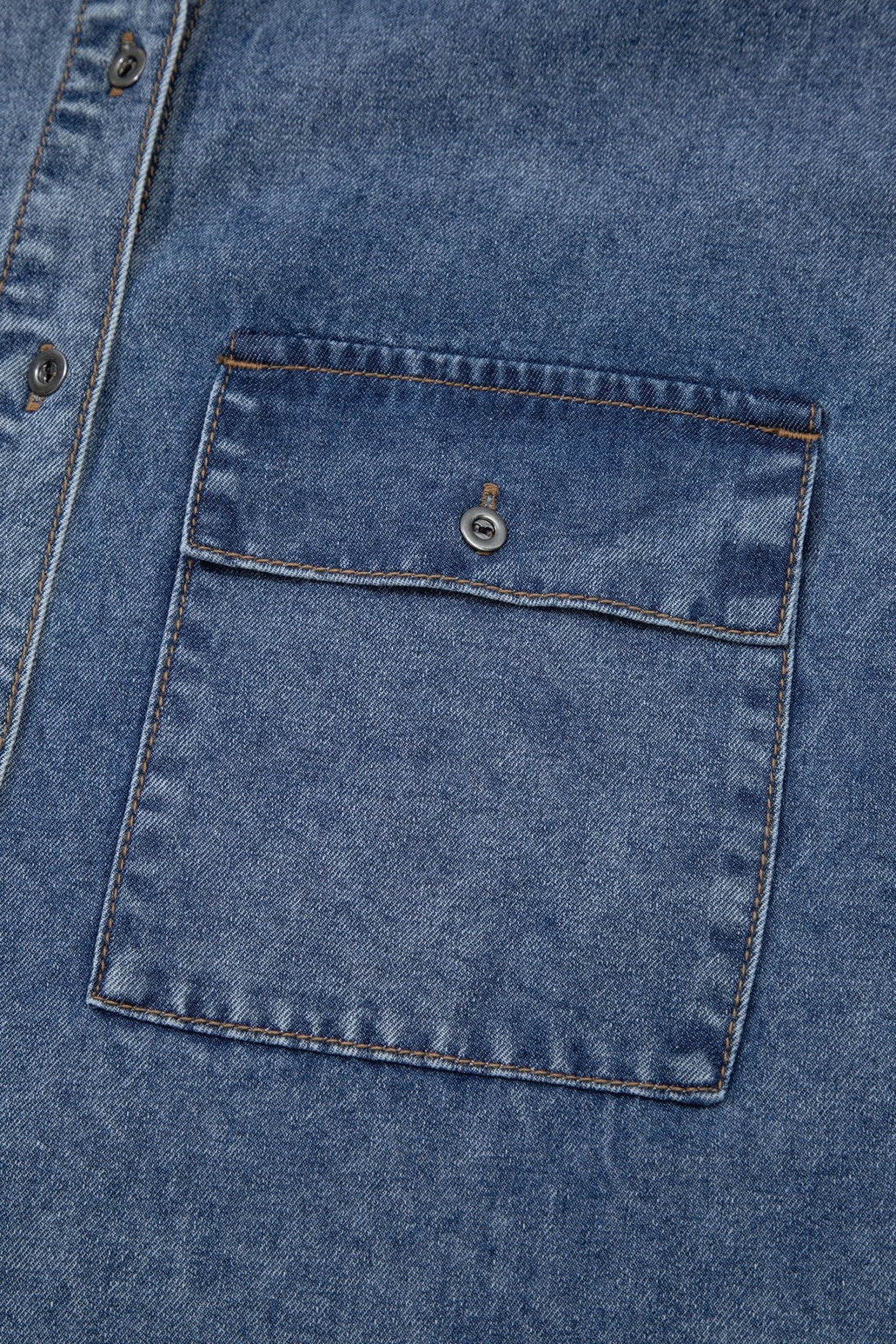 Ashleigh Blue Button Flap Pocket Cuffed Short Sleeve Denim Shirt - Crowned Energy CO.