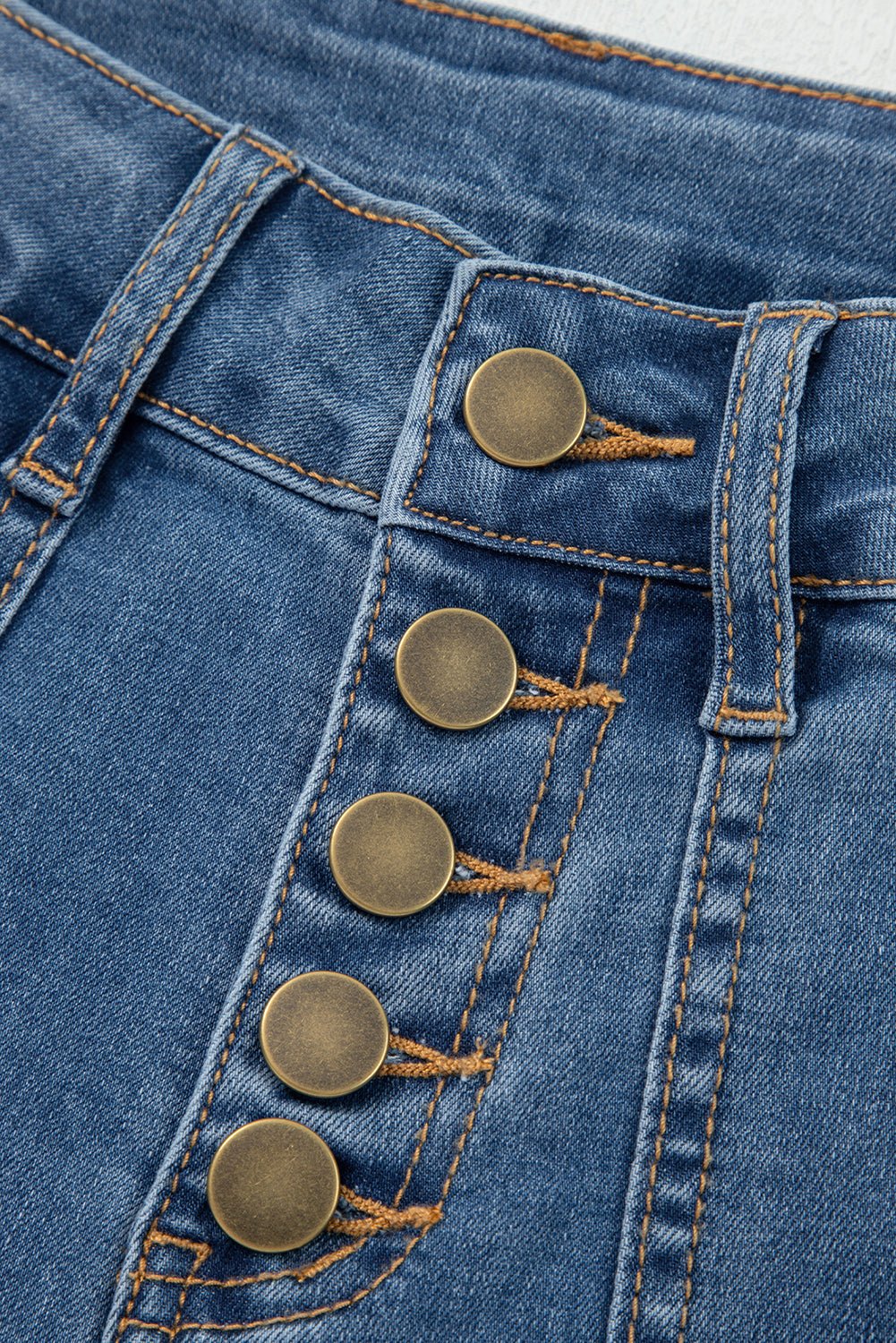 Ashleigh Blue Multi Buttons High Waist Wide Leg Jeans With Pockets - Crowned Energy CO.