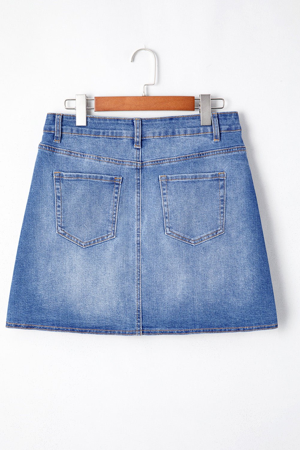 Ashleigh Blue Wrapped Crossed Waist Denim Mini Skirt - Crowned Energy CO.