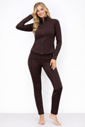 Athletic Workout Lounge Zip Up Jacket And Pant Set - Crowned Energy CO.