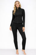 Athletic Workout Lounge Zip Up Jacket And Pant Set - Crowned Energy CO.