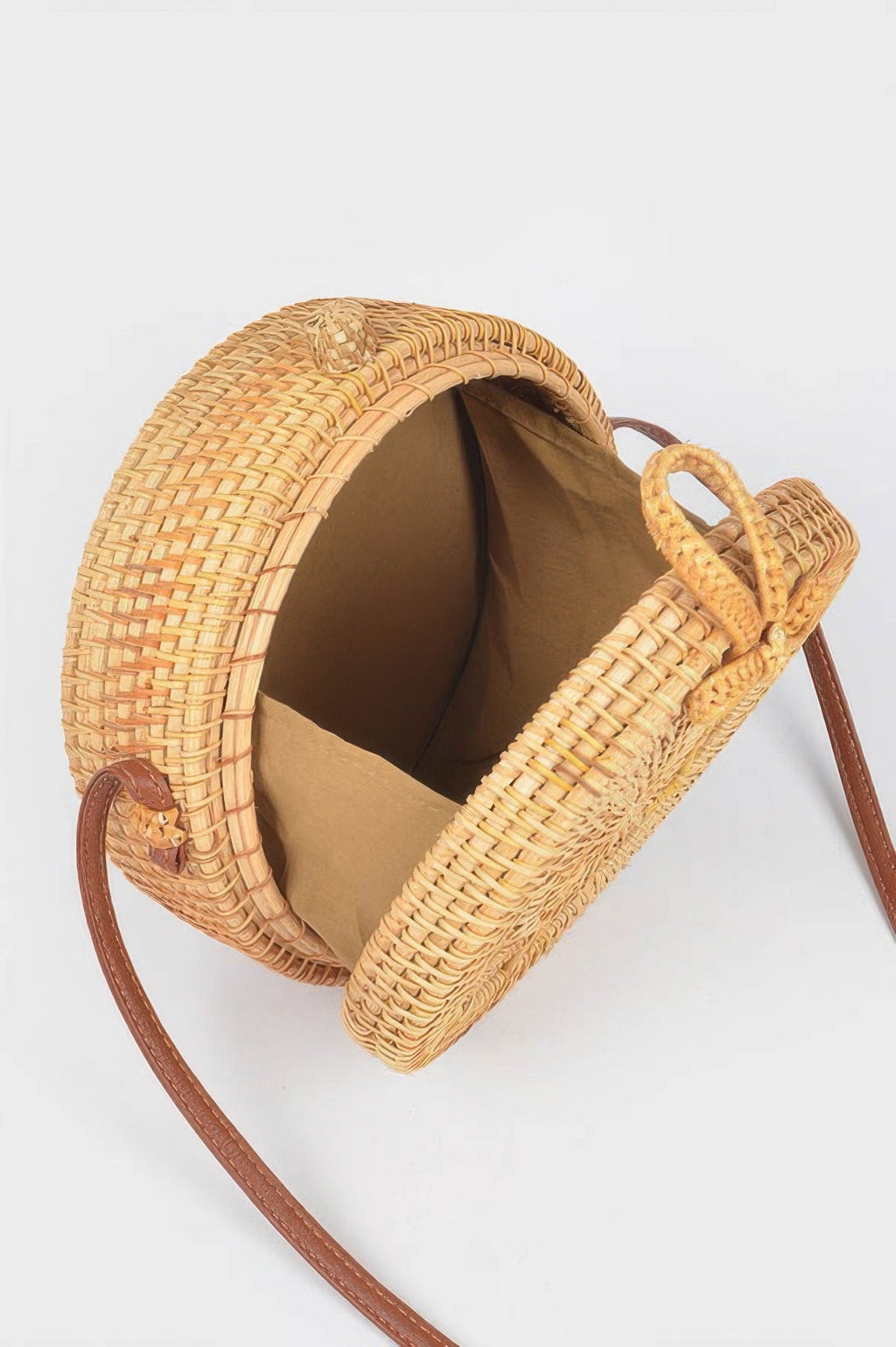 Bamboo Round Crossbody Bag - Crowned Energy CO.