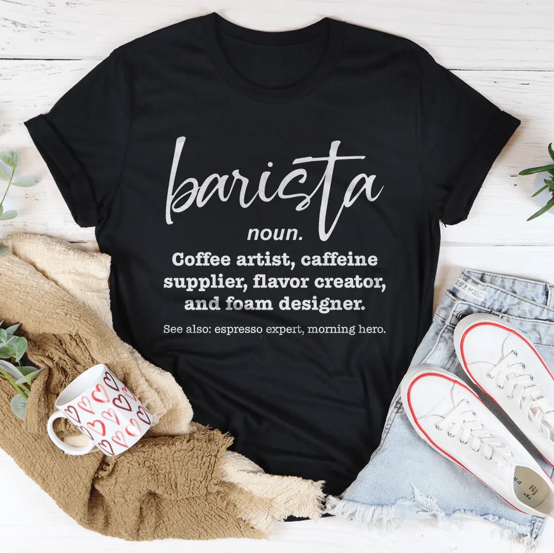 Barista Coffee Lover Graphic T-Shirt – Relaxed Fit - Crowned Energy CO.