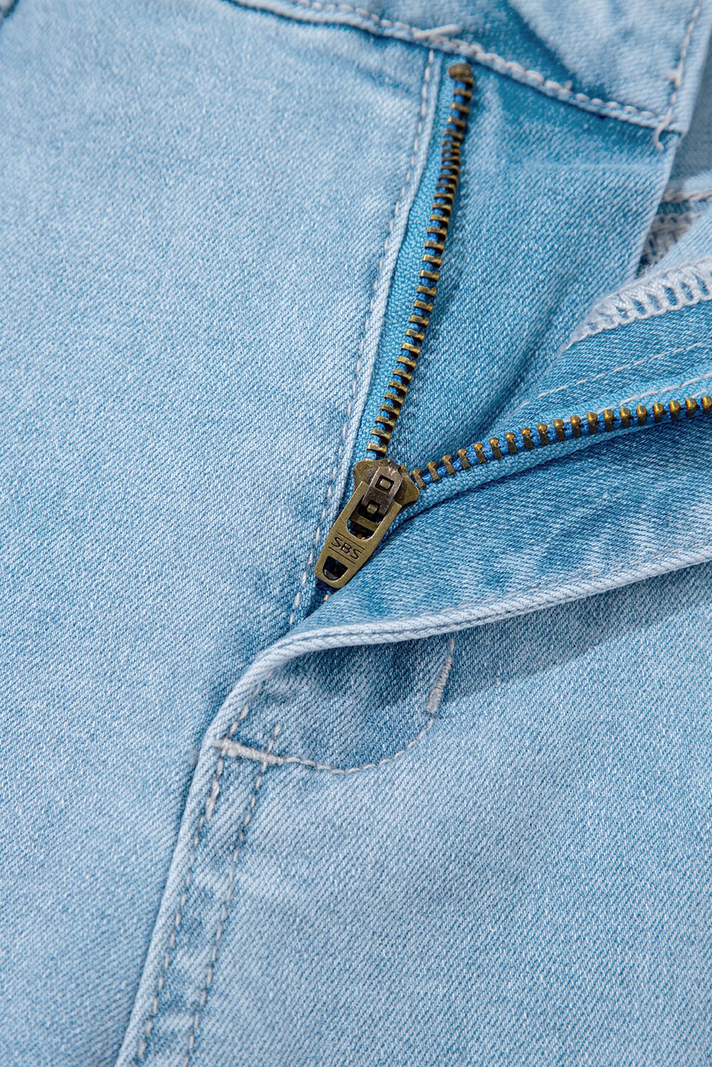 Beau Blue High Rise Barrel Relaxed Patch Pocket Jeans - Crowned Energy CO.