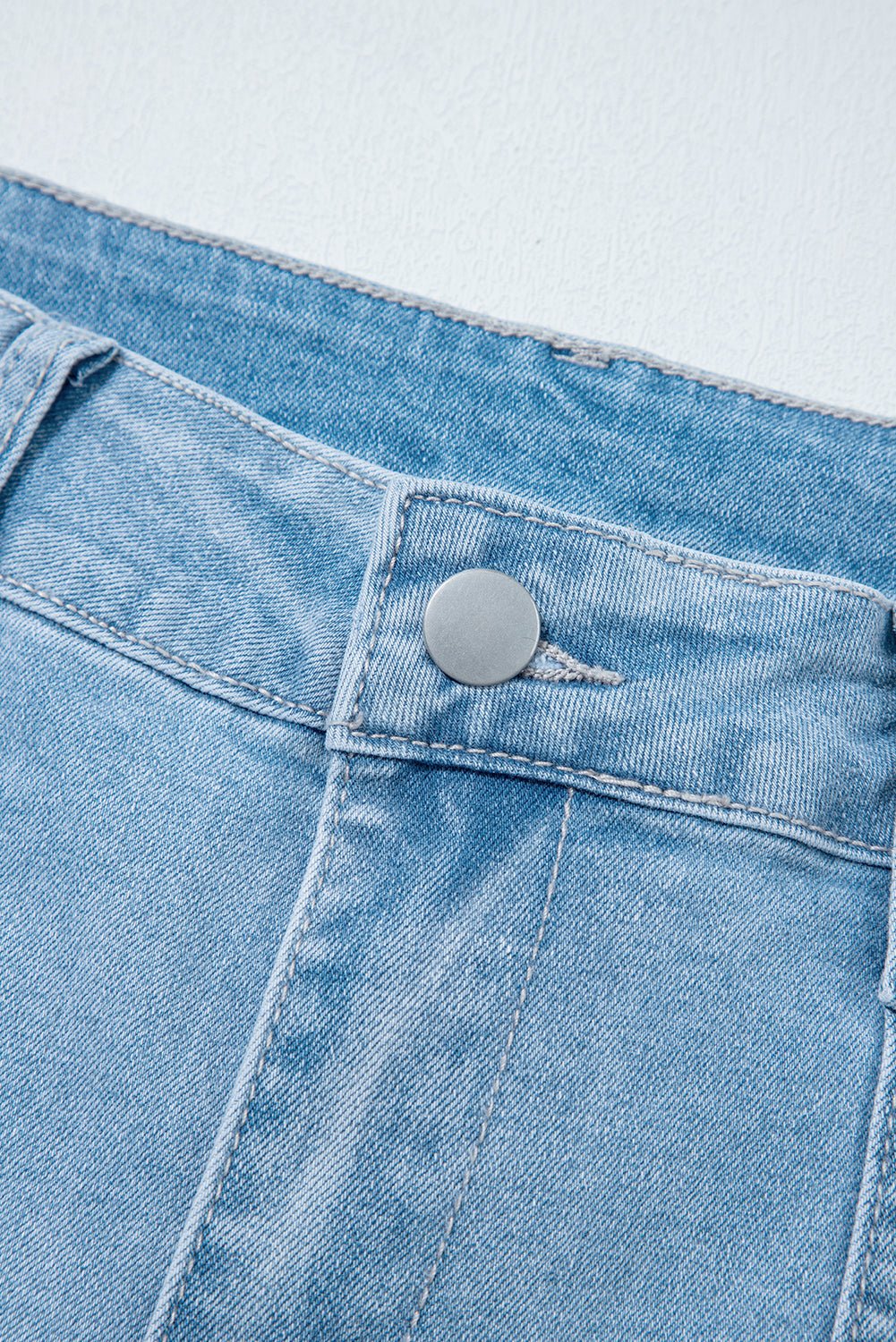 Beau Blue High Rise Barrel Relaxed Patch Pocket Jeans - Crowned Energy CO.