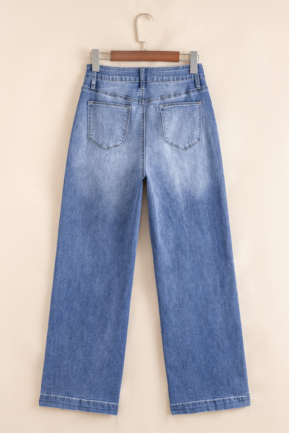 Crowned Energy CO. Beau Blue / 4 / 75%Cotton+23%Polyester+2%Elastane Dear-Lover Dropshipping Bottoms/Jeans Beau Blue Tailored Center Seam Detail Straight Loose High Rise Jeans